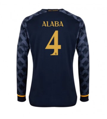 Real Madrid David Alaba #4 Replika Udebanetrøje 2023-24 Langærmet